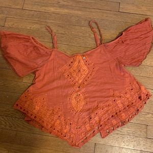 Free People Open Back Boho shirt